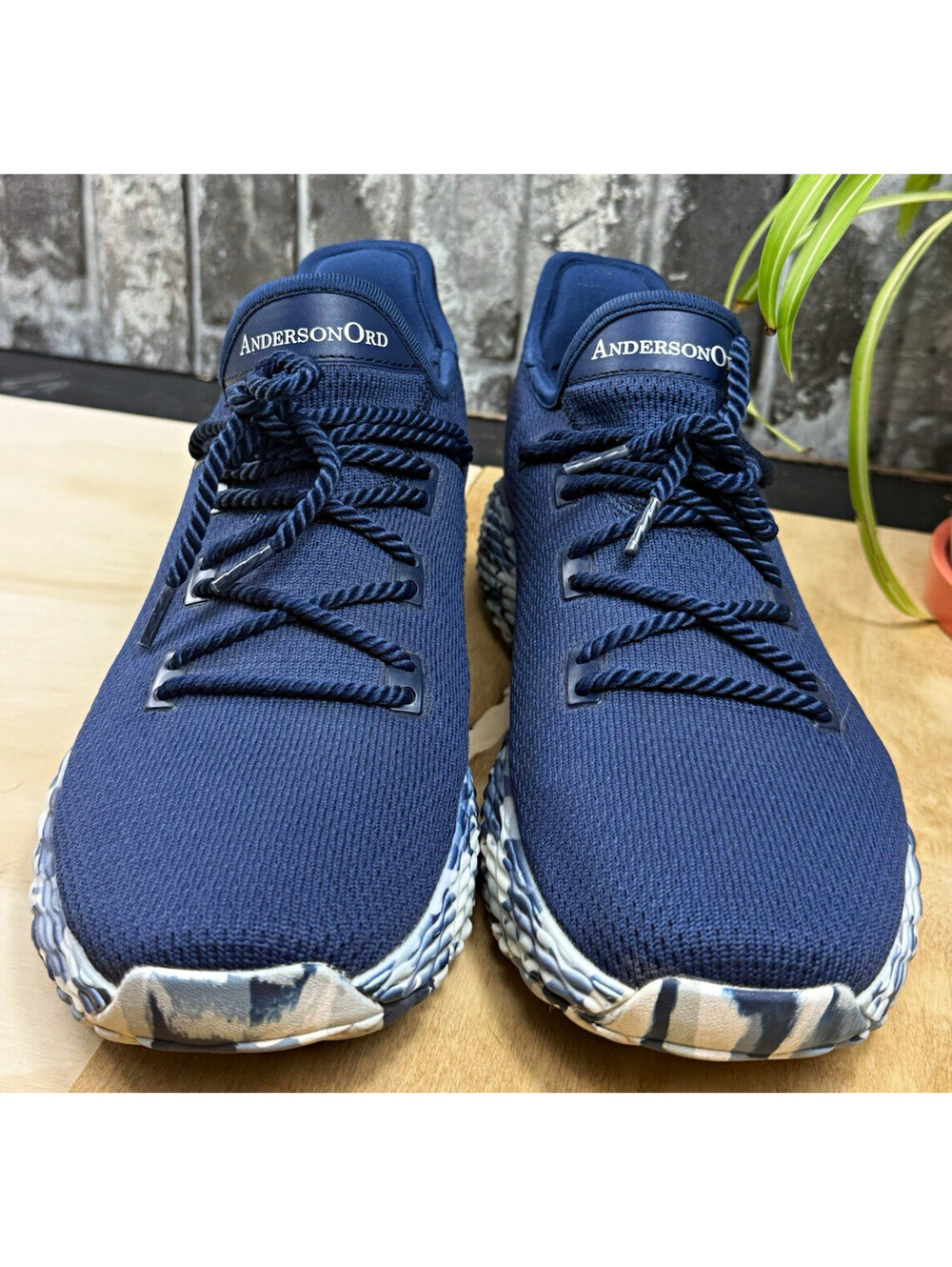 AndersonOrd Men's Blue/White Low Top Lace-Up Athletic Sneaker FM005215
